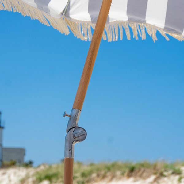 Premium Beach Umbrella- Navy Cabana Stripe - Image 4