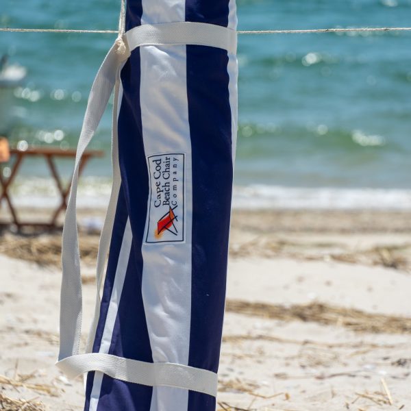 Premium Beach Umbrella- Navy Cabana Stripe - Image 6