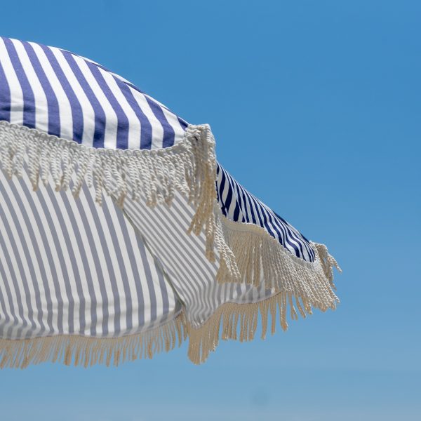 Premium Beach Umbrella- Navy Pin Stripe - Image 3