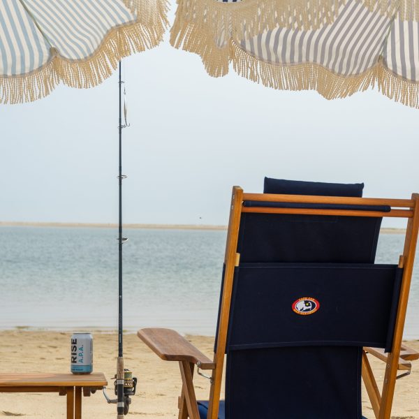 Premium Beach Umbrella- Navy Pin Stripe - Image 6