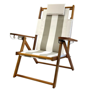 Nauset Recliner- Fog Grey Stripe
